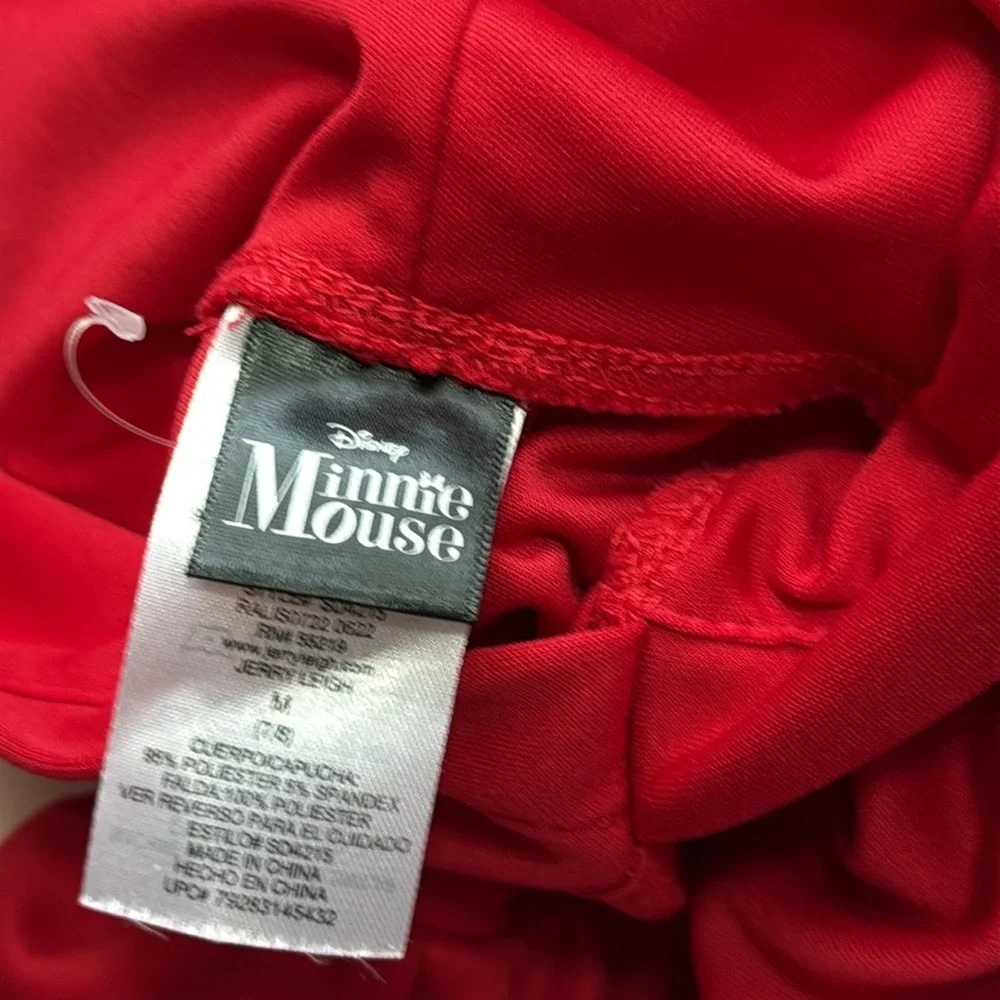 Disney Minnie Mouse red hoodie dress girls medium sparkly polka dot Disneyland